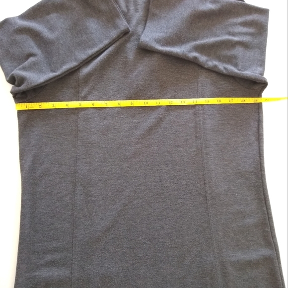 Women's Charcoal Gray Fluid Quarter-Zip Tunic with Pockets 3/4 Sleeves Med. - Picture 7 of 11